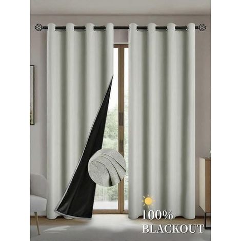 Rideaux occultants bleu marine avec doublure isolante pour salon, chambre, cuisine, décoration intérieure (1/5)