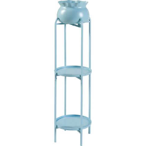 Macetero de estilo atemporal 95 x 27 x 27 cm azul claro 030010341