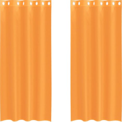 Maison Exclusive - Voile Vorhänge mit Ösen 2 Stk. Orange 140x245