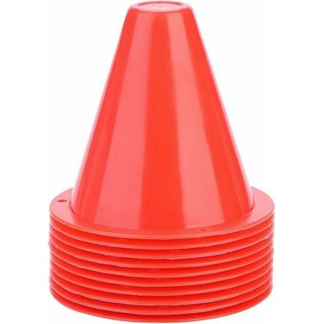 10 PCS Cone de Signalisation,Accessoires de Support de Marqueur Plastique pour Cnes de Football 8.5x8.5cm(Rouge)