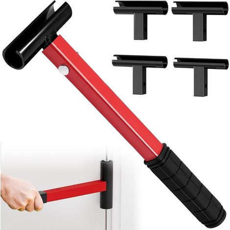 Herramienta de ajuste de bisagras de puerta 4 en 1 - Llave de ajuste de ranura de bisagra - Herramienta multiusos para reparación de bisagras de puerta - Diseño resistente para una larga vida útil (1/5)