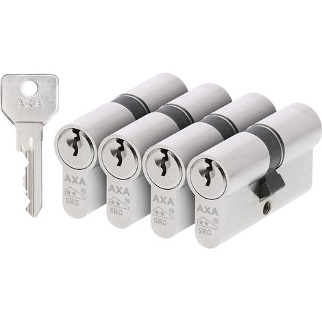 AXA Doppelzylinderschloss - 30/30 mm - Sicherheitszylinder, vernickelt - inkl. 9 Schlüssel (1/5)