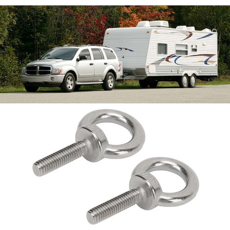 Boulon à œil polyvalent en acier inoxydable avec écrou de blocage, rondelle de blocage et rondelle plate, adapté aux camping-cars, véhicules tout-terrain, bus, engins de chantier et navires M8 (1/5)