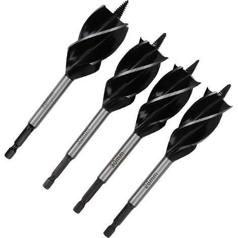 4-teiliges Set Holzbohrer mit vier Schneiden, Sechskantschaft, 2835 mm (1/5)