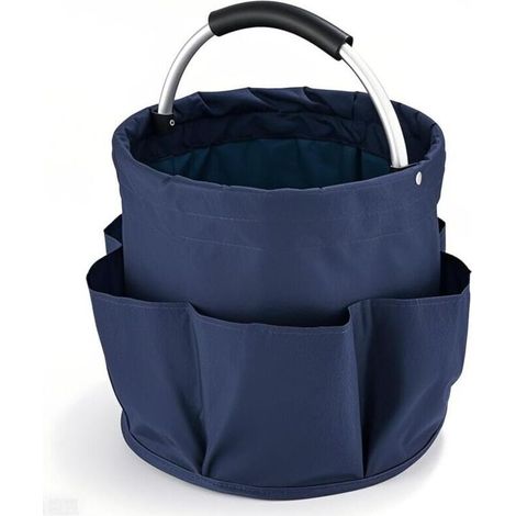 Panier de Nettoyage avec Poignée, Organiseur de Nettoyage Multi-Poches, Sacs Étanches pour Jardinage Organisateur de Produits de Nettoyage Pliable pour Jardin, Salle de Bain, intérieur(Bleu) (1/5)