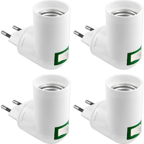 Douille E27 avec Interrupteur sans Fil pour Lampe Murale, Support Ampoule LED, AC 230V, Douille E27 Petite pour Lampe de Lit, Lampe de Chambre (sans ampoule), lot de 4 (1/5)