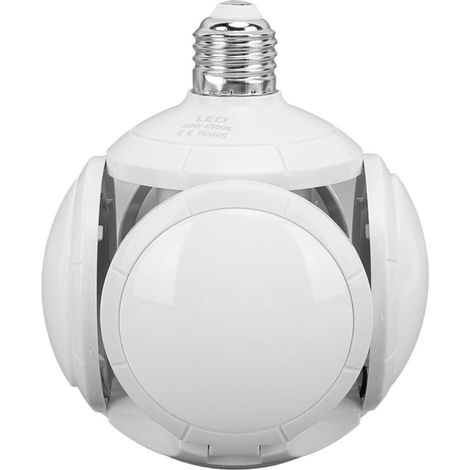 Klappbare LED-Leuchte in Fußballform, ABS und Acryl, 85–265 V, E27/E26, 40 W, weiß (1/4)