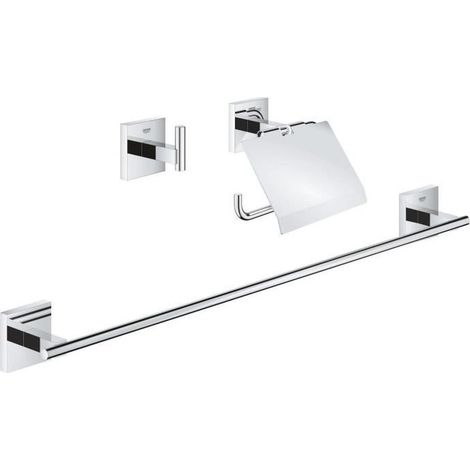Set d'accessoires 3 en 1 - GROHE - 41124000 - Start Cube - Chromé (1/4)