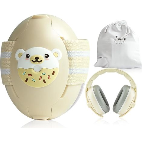 Baby-Ohrenschützer 2-in-1 Gehörschutz für Babys 25 dB Getestet in Irland mit verstellbarem 60 cm rutschfestem Kopfband und Tragetasche für 0-48 Monate Lärmschutz für Flugzeuge und (1/5)