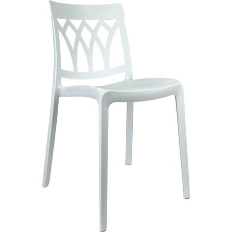 Marvin Sedia Kent Da Interno Esterno In Polipropilene e Resina Impilabile Di Design Moderne Bianco - 1 Sedia (1/4)