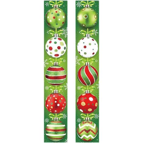 1 Türdekoration, Grinch-Motiv, Hängevorhang, festliche Muster, für drinnen und draußen (1/5)