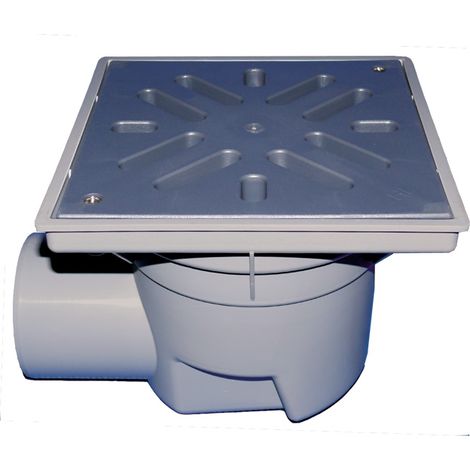 Scarico orizzontale 'Perfekt' DN110, portagriglia/griglia plastica 244x244mm/226x226mm, raccoglisporco, dispositivo antiodore an