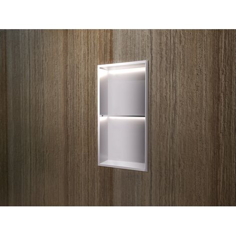 MEDIMEX HOR006/NQ MARSHALL Hornacina Con Estante Y Led 33x63 Níquel Cepillado - ref: HOR006/NQ (1/2)