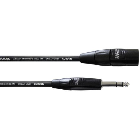 XLR Cavo di collegamento Cordial CIM 1,5 MV [1x Spina XLR - 1x Spina jack da 6.3 mm] 1.50 m Nero