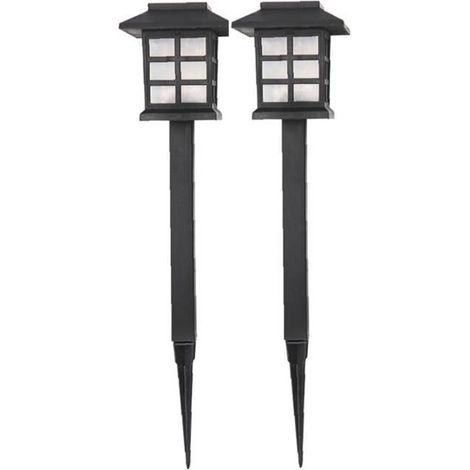Solaire Pathway Lumière solaire de jardin Jardinet Lumière LED Lanterne étanche au sol Insert extérieur lumière blanche 2PCS (1/4)