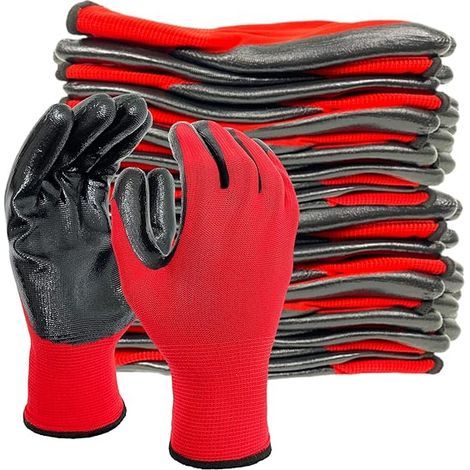 Gants de travail enduits de nitrile, résistance supérieure à l'huile avec adhérence pour hommes et femmes, automobile, jardinage, mécanique (1/5)