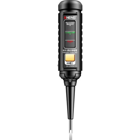 Lápiz probador de inducción ANENG B15 con luz de color, herramienta de prueba profesional para electricistas y destornilladores para detección de voltaje CA de 24V-250V