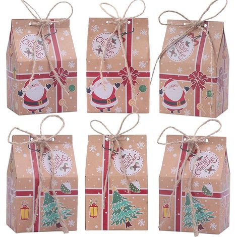 30 Stück Weihnachtsgeschenkboxen aus Kraftpapier, Geschenktüten, Bonbonboxen, Weihnachtsgeschenktüten (1/5)