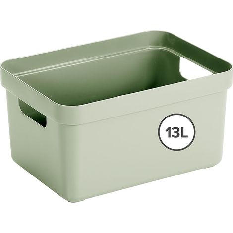 Sunware Sigma Home scatola portaoggetti 13L verde – 35x24.6x18.3cm – contenitore organizer impilabile – scatola plastica casa (1/5)