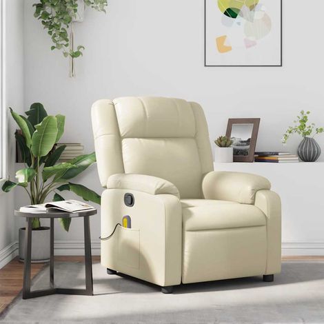 Massagesessel Creme Kunstleder