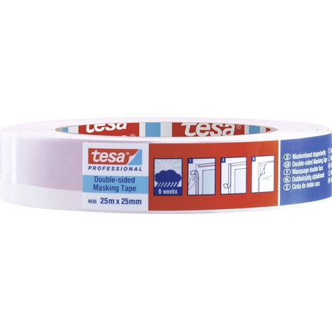tesa DOUBLE-SIDED 04836-00001-00 Nastro biadesivo tesa® Professional Rosso/Bianco (L x L) 25 m x 25 mm 1 pz. (1/3)