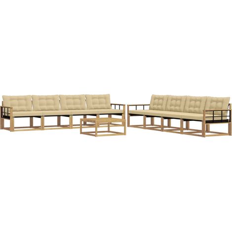 Set di divani da esterno 9 pz Bianco e Beige vidaXL (1/5)