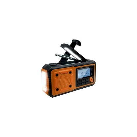 Radio d'urgence multifonction – Radio solaire à manivelle – FM AM SW – 4000 mAh – Lampe torche – Orange (1/5)