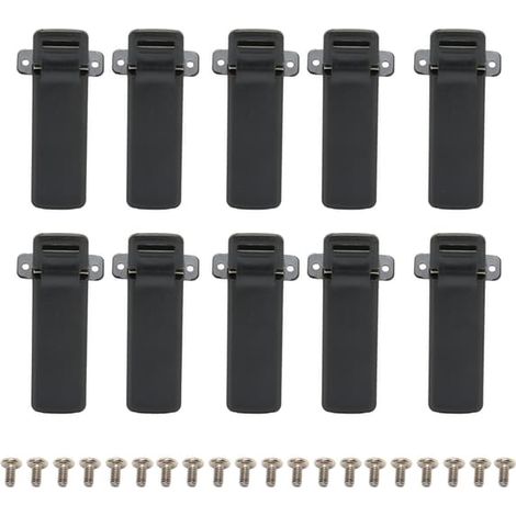 Lot de 10 clips de ceinture de rechange pour talkie-walkie Baofeng UV 5R, UV 5RA, UV 5RB, UV 5RC, UV 5RD et UV 5RE (1/5)