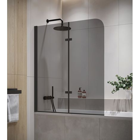 Badewanne Austin Schwarz Grauglass 5mm mit Nanobeschichtung 120