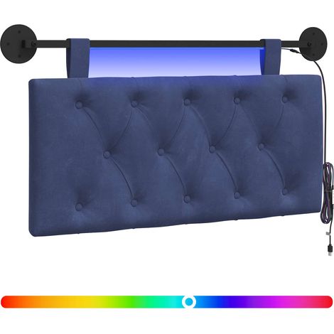 Maison Exclusive - Testiera sospesa Con luce LED Blu Polizia Velluto