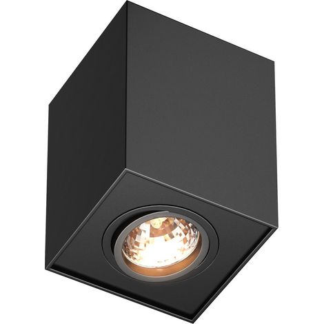 Spot plafond noir carré orientable 1xGU10 Zuma Quadro