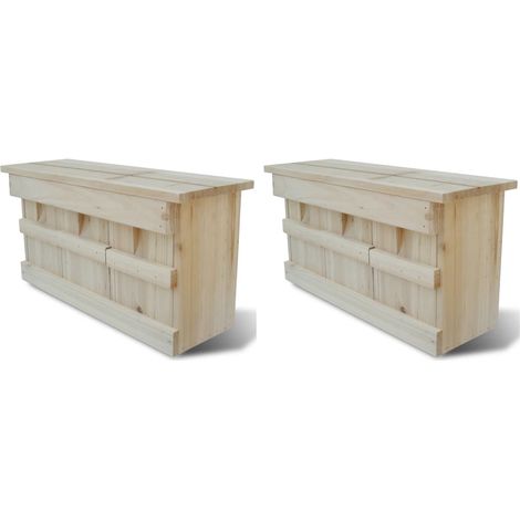 Spatzenhaus 2 Stk. Holz 44 x 15,5 x 21,5 cm