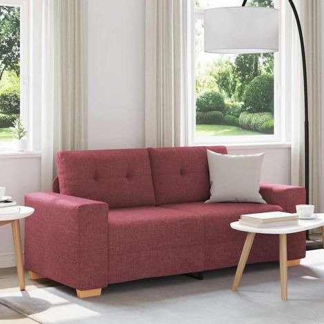 Modernes Sofa 140 cm Stoff Weinrot mit Multiplex-Armlehnen (1/5)