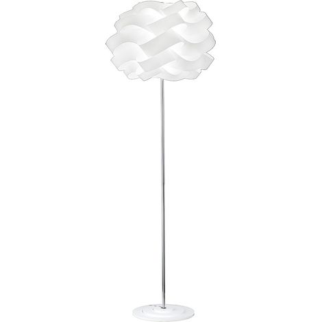Lampadaire Carrie Rossi Group, Tige Chromée Et Diffuseur En Polycarbonate Blanc, Douille E27, Ip20, 75W - Car003 (1/5)