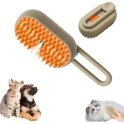 Brosse à poils pour animaux - Brosse Chien Chat - Électrique - Vapeur - Poignée rotative - Conception innovante (1/4)