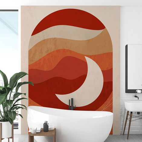 Papier peint panoramique - Lune Boho - 130 cm x 173 cm (1/4)
