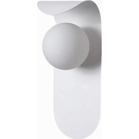 TrAdE Shop Traesio - Applique Da Parete Moderno Lampada Decorativa In Metallo Con Sfera Vetro G9 Aq46 - (1/5)