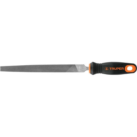 Lima plana fina con mango bimaterial - 150 mm