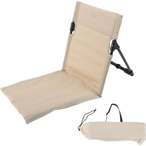 Chaise de camping pliable ultralégère en aluminium - avec dossier - Chaise de sol portable - pour la plage/la piscine/le pique-nique/la pelouse (1/5)