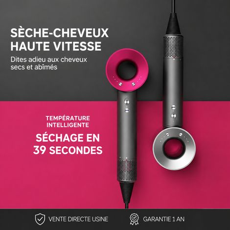 Sèche-cheveux électrique HD20 1600W 220V moteur DC séchage rapide air chaud et froid 50-60 dB 22 g – Livraison gratuite