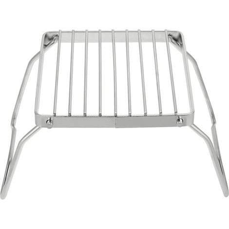 AGE Gril de Barbecue Pliable Gril au Charbon de Bois Pliant Léger Portable en Acier Inoxydable pour Pique-nique Randonnée Camping - Argent (1/5)
