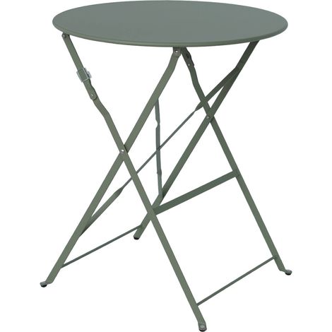 sweeek - Klappbarer Bistro-Gartentisch aus Metall Ø60cm, 2 Personen (1/5)