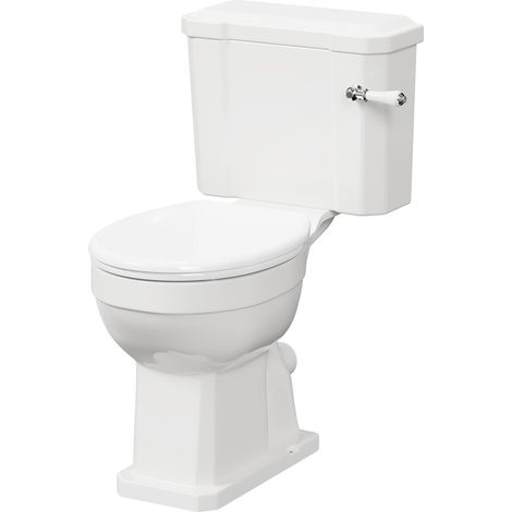 Windsor Traditional Comfort Height Close Coupled Toilet with Soft Close Toilet Seat