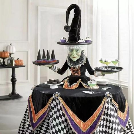Support Pour Décoration Halloween - Support En Résine Avec Plateau - Pour Salon Ou Bureau - 1 Pièce