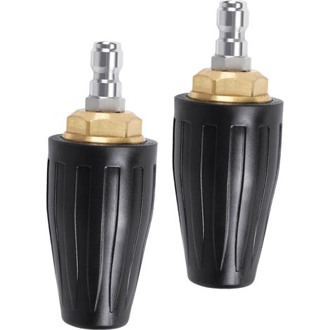 2 Pièces Buse Rotative Turbo à Raccord Rapide Embouts Haute Pression pour Nettoyage Profondeur avec Design Naturel et Distribution Uniforme de Eau (1/5)