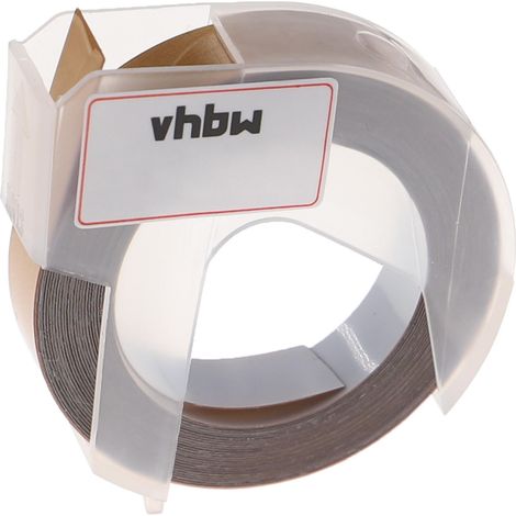 vhbw 3D Embossing Label Tape compatible with Dymo 1855, 18577, 1610, 1745, 1755, 1765, 1805 Label Printer 3m x 9 mm, White on Gold