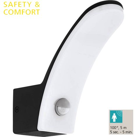 Applique Esterno Contemp Fiumicino Alluminio Nero Policarbonato Bianco Led (1/5)