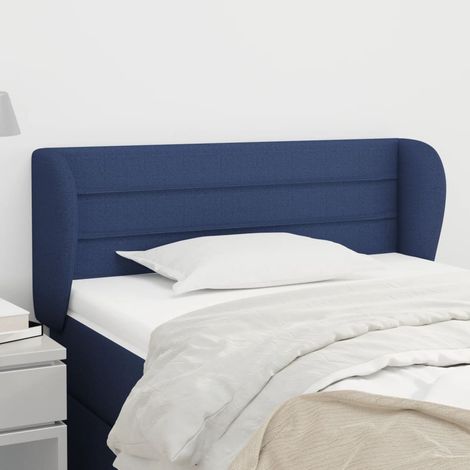 Tête de lit avec oreilles Style Classique Armoire de lit - Bleu 103x23x78/88 cm Tissu BV272776 - BonneVie (1/5)