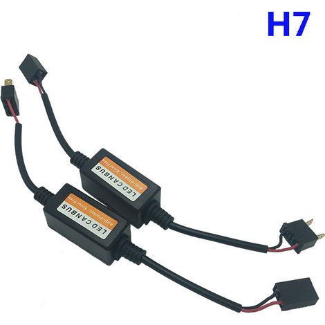 Lot de 2 résistances de charge automobiles H7, éliminateur d'erreurs, décodeur LED, adaptateur d'éclairage sans fil Canbus (Modèle : 9005 90) (1/2)
