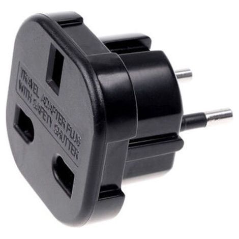 Travel Adapter - British 3 Pin Black - UK Standard Plug to US Standard Plug (1/5)